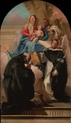 Madonna mit Kind und drei Heiligen